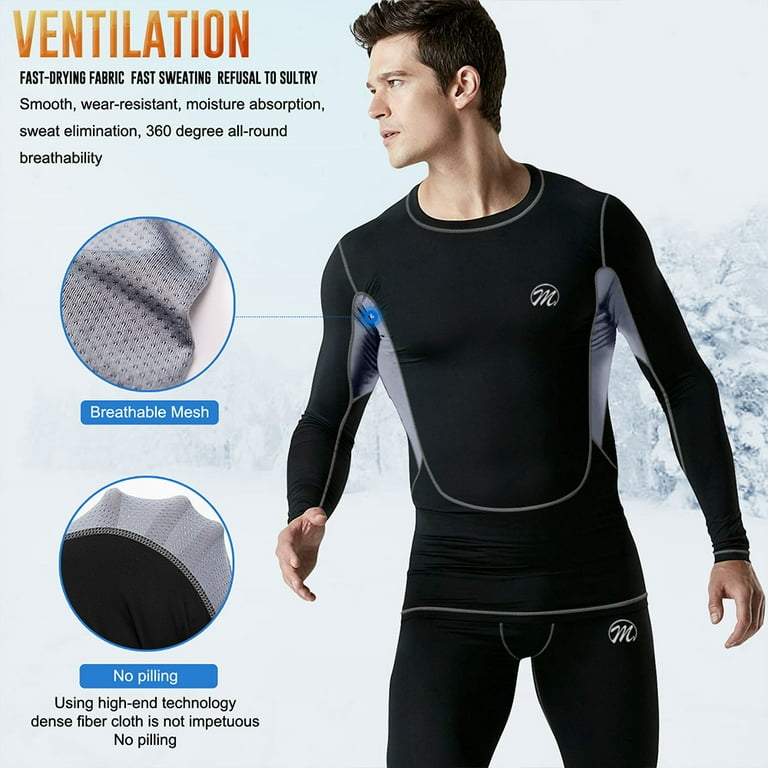 Men's Thermal Underwear Set, Compression Base Layer Sports Long Johns –  MEETWEE