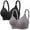 Gray, variant on Push up Bras for Women No Underwire Full Support Everyday Bra Wireless Bralette Plus Size Adjustable Strap Bras Womens V-Neck Wirefree Bras 2 Pack Bras for Women Wirefree Bralette S