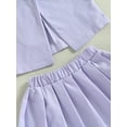 thumbnail image 6 of Bagilaanoe 3Pcs Little Girls Skirt Set Sling Vest Tops + Sleeveless Waistcoat + Pleated A-Lined Skirt 3T 4T 5T 6T 7T Kids Casual Outfits, 6 of 8