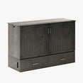 thumbnail image 5 of Mjkone Murphy Bed Chest with Charging Station, Queen Size Cabinet Bed Furniture with Foldable Foam Mattress,Space Saver Hidden Bed Frame with 2 Drawers(Bark Grey）, 5 of 9