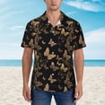 thumbnail image 4 of Daiia Modern Golden Butterfly Hawaiian Shirt for Men Gentle Cotton Regular Short Sleeve Casual-XX-Large, 4 of 9