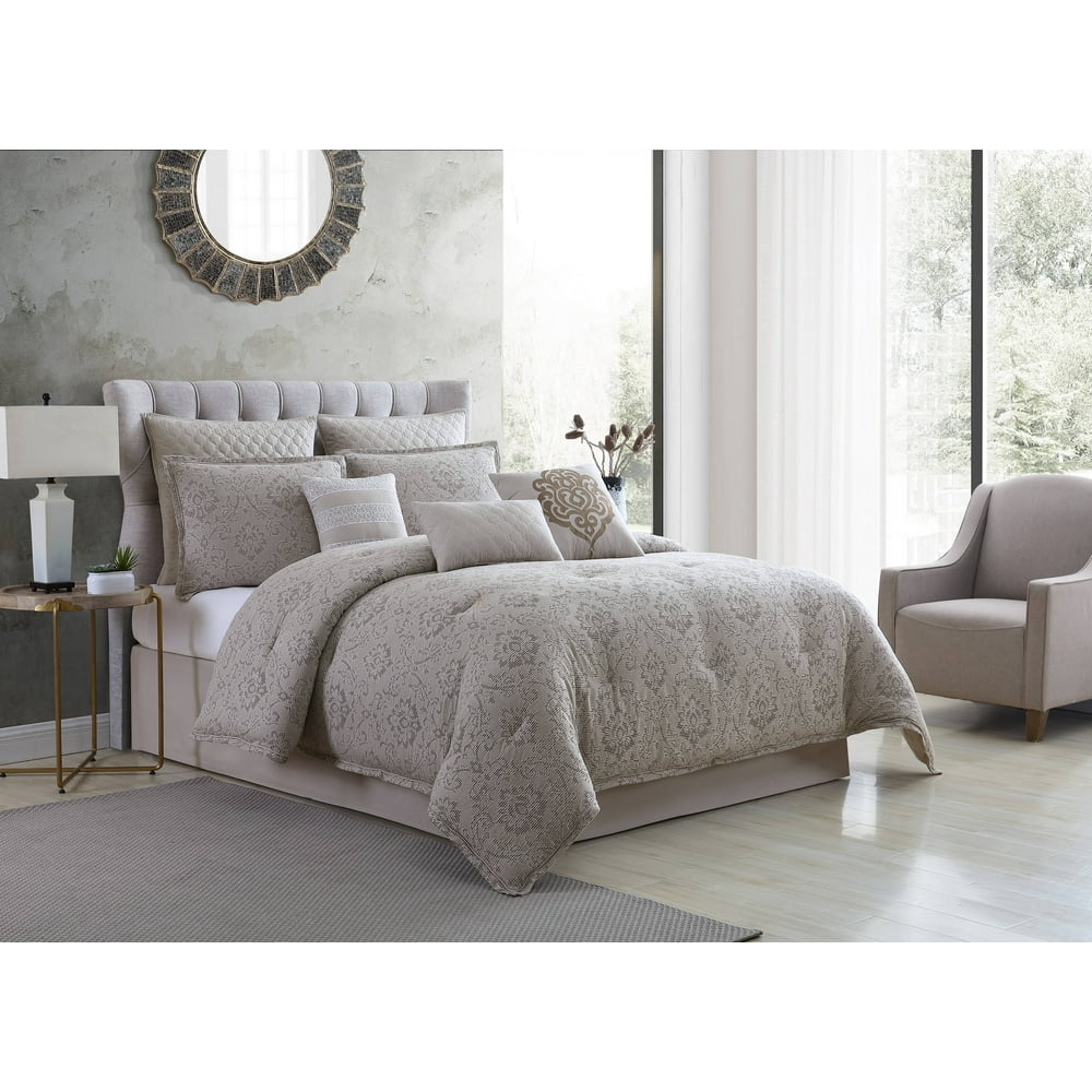 Riverbrook Home Ivory/Taupe Cotton Jacquard 10 pc King