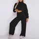 thumbnail image 2 of Conjunto de dos piezas para mujer, suave, sólido, de manga larga, cuello redondo, polar, cálido, otoño, Tops, pantalones largos de cintura alta, pantalones, traje informal Wmkox8yi  bvn1823, 2 of 9