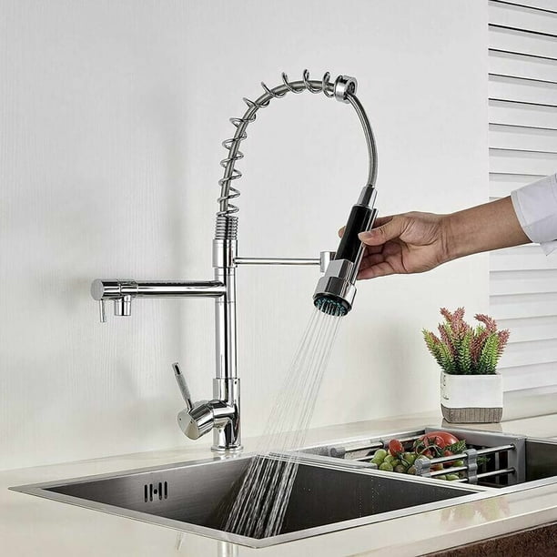 Grifo De Cocina Con Caño Giratorio De 360 Grados Montado En La