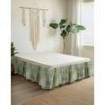 thumbnail image 2 of Sage Green Abstract Bed Skirt California King Size 18 Inch Drop, Vintage Graffiti Mottled Texture Wrap Around Dust Ruffle Bedskirts, Wrinkle & Fade Resistant Easy Fit Bedskirt with Adjustable Elastic, 2 of 8