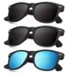 thumbnail image 1 of Gafas de sol polarizadas para hombres y mujeres, gafas de sol con acabado mate, lentes de espejo de color, bloqueo 100% UV (paquete de 3), 1 of 3