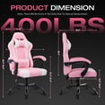 thumbnail image 3 of JONPONY Ergonomic Gaming Chairs,Office Chair,High Back Computer Chair,Adjustable 360° Swivel Chair with Headrest and Lumbar Support ,PINK WHITE, 3 of 10