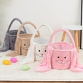 thumbnail image 6 of Easter Basket Plush Easter Bunny Long Ears Bags Easter Basket Rabbit Buckets Easter Tote Bags Children Gift Storage Handbag,White, 6 of 7