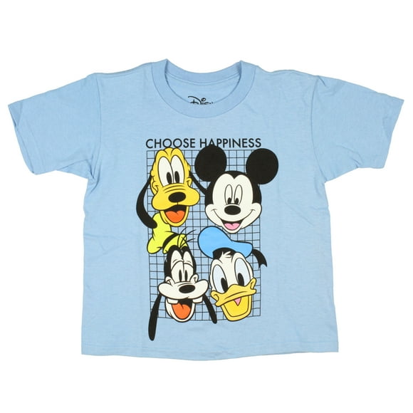 Disney Little Boy's Mickey Pluto Goofy And Donald Choose Happiness T-Shirt, 4