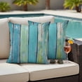 thumbnail image 2 of Outdoor Pillow Cover Blue Theme Set of 2 Waterproof Throw Pillowcases Wood Grain Decorative Patio Furniture Pillows for Couch Garden Indoor & Outdoor Use, 2 of 9