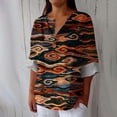 thumbnail image 2 of WZXFASHION T-shirt à Manches Longues Imprimé Rétro pour Femmes, Manches Trois-Quarts, Liquidation, 2 of 4