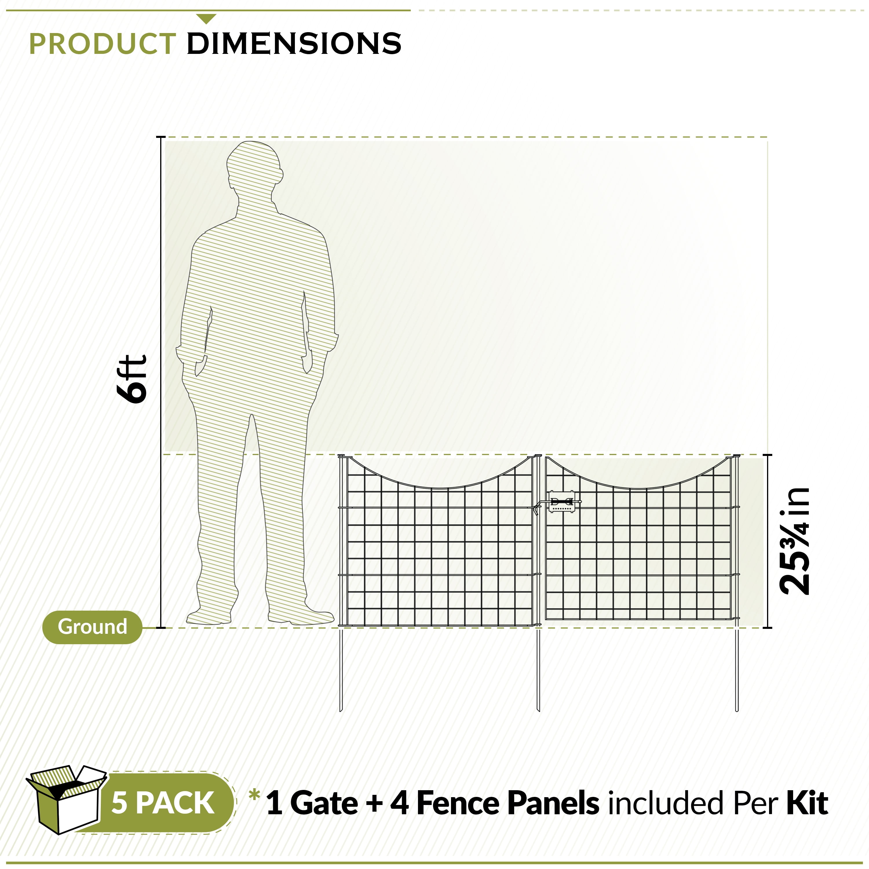 Zippity 25in H Black Metal Fence Panels, Decorative Garden and Pet