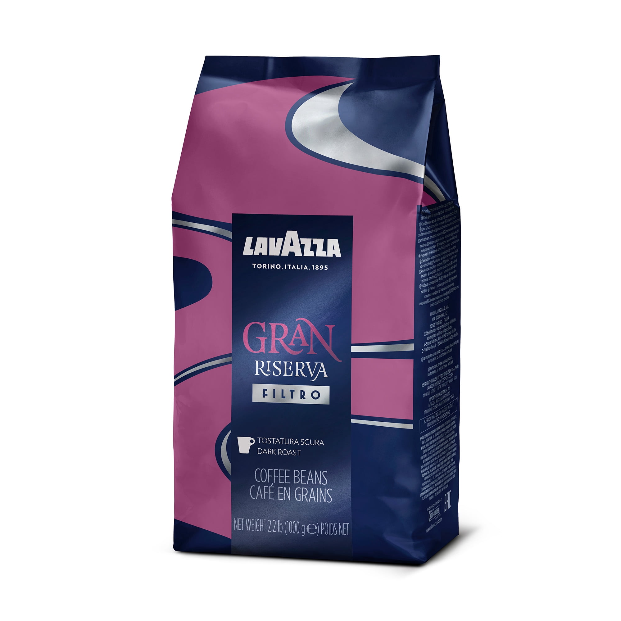Lavazza Gran Riserva Filtro Whole Bean Coffee, 100% Arabica, 2.2 lb Bag (Pack of 1)