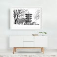 thumbnail image 2 of Snowy Patterson Park Pagoda B&W - Baltimore Maryland Photography White Framed Wall Art Print 24 x 36 inches, 2 of 3