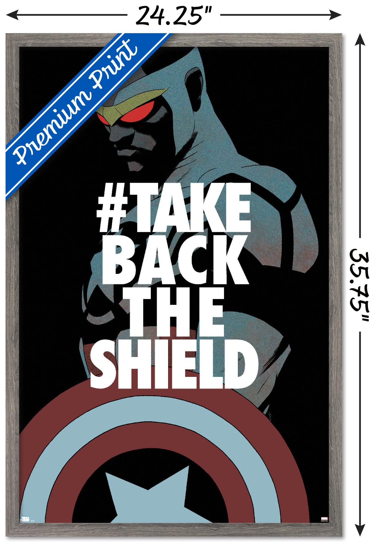 Marvel Comics - Falcon - Take Back the Shield Wall Poster, 22.375" x 34", Framed