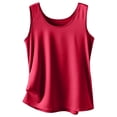 thumbnail image 4 of Silk Satin Tank Tops for Women Scoop Neck Sleeveless Camisole Tops 2026 Summer Basic Blouses Wine L, 4 of 5