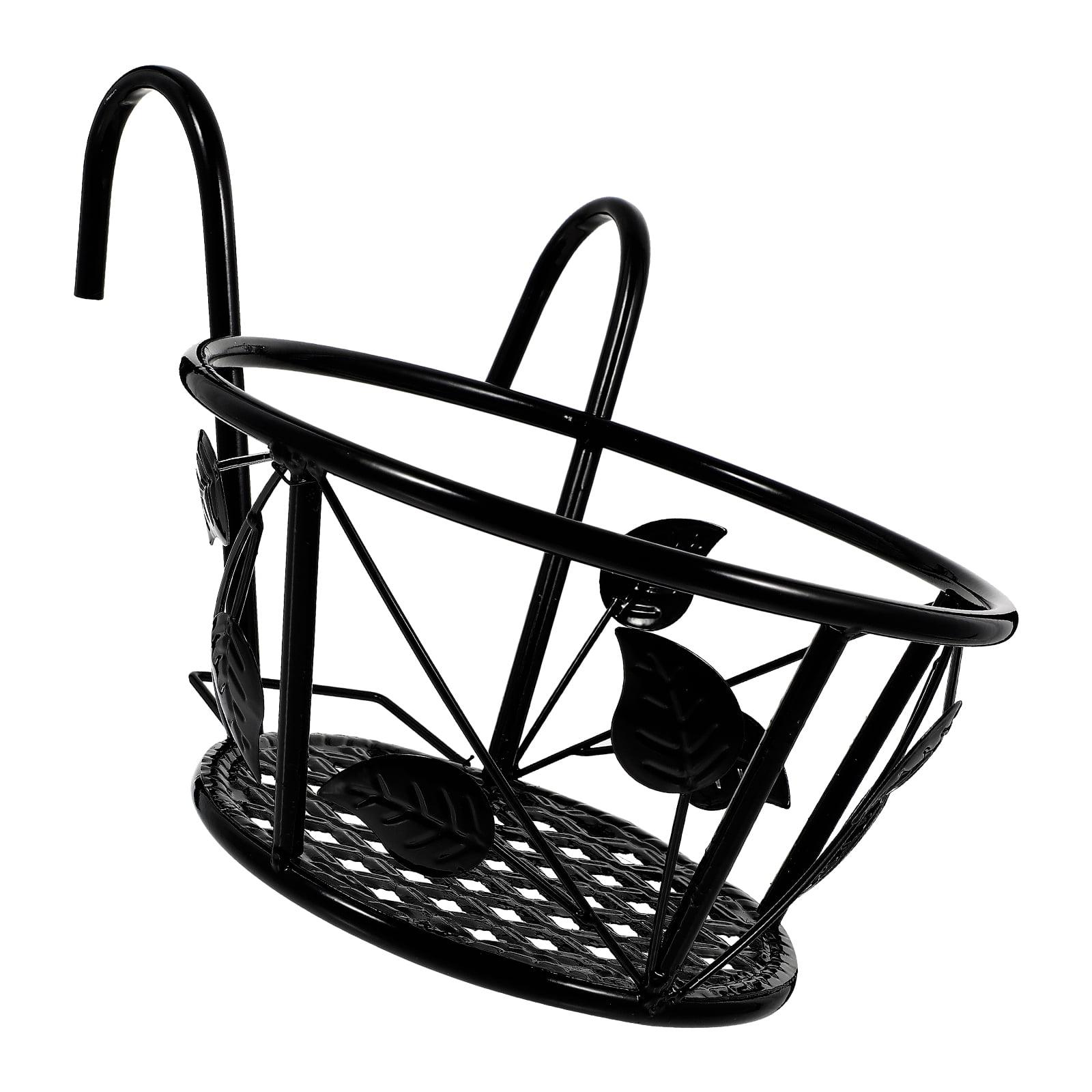 2 Pcs Adjustable Small Leaf Flower Basket Stable Fence Baby 22x17cm Black