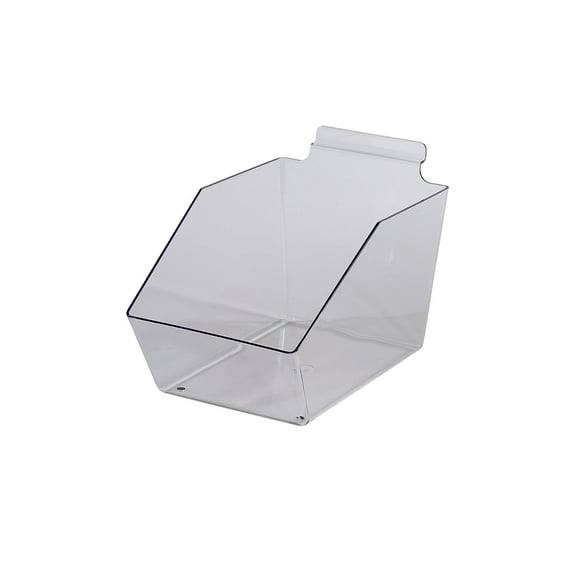 SSWBasics Clear Plastic Dump Bin for Slatwall - 6” X 5 ½” X 9 ½” - Set of 2