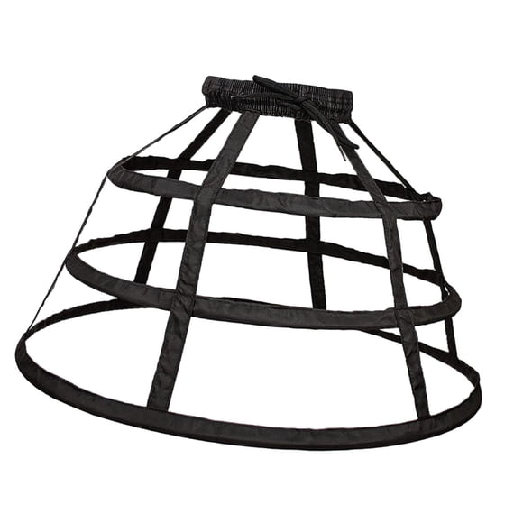 Falda de con jaula, enagua victoriana para cosplay, para fiesta de disfraces, vestido de baile Negro