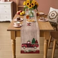 thumbnail image 2 of Red Plaid Christmas Table Runner 72 Inches Long Farmhouse Dress Scarves, Truck Xmas Tree Vintage Winter Wooden Dining Tablerunner for Coffee Table/Kitchen Island/Party Décor, 13" x 72", 2 of 8