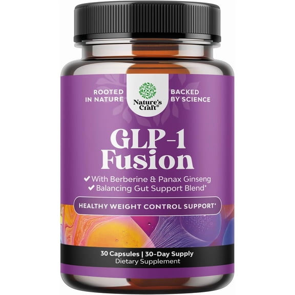 Natures Craft GLP-1 Fusion Berberine Supplement Capsules, Metabolic and Gut Support, 30 Count