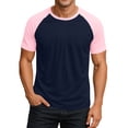 thumbnail image 2 of Nestiefly T -Shirts for Men Short Sleeve Crewneck Comfy Beach T-Shirts Basic Raglan Sleeve Soft Muscle Shirts Light pink 2XL, 2 of 7