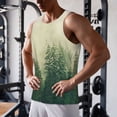 thumbnail image 5 of Gukieu Fog Forest Print Men's Quick Dry Fitness Vest, Round Neck Sleeveless Fitness Bodybuilding Top-X-Large, 5 of 7