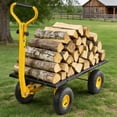 thumbnail image 2 of Steel Garden Cart, Heavy Duty Utility 900 LBS Capacity Carts with Removable Mesh Sides to Convert into Flatbed, 240° U-Turn 10" Pneumatic Tires Garden for Lawn Camping Farm Yard, 2 of 9