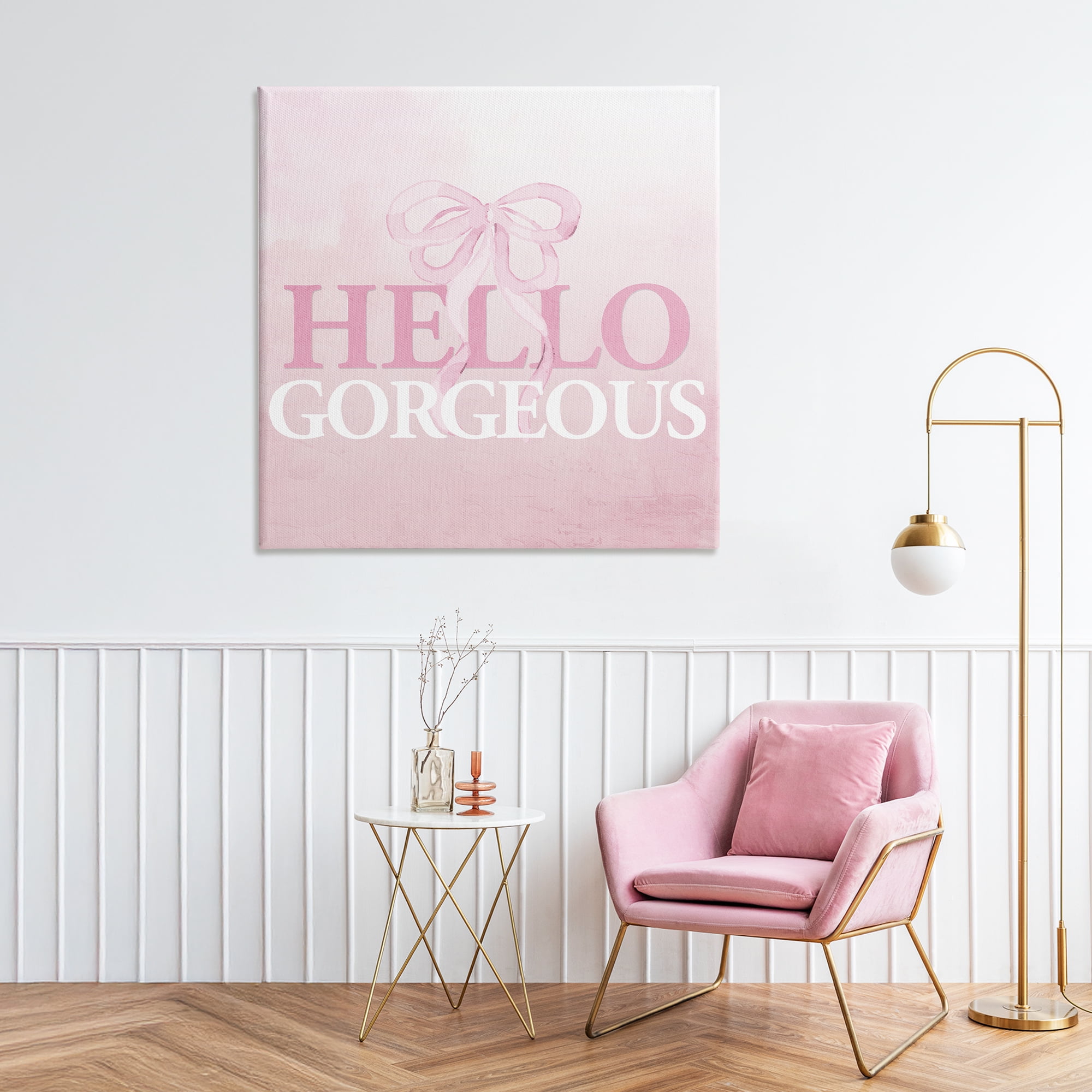 Feminine Hello Gorgeous Canvas Wall Art, design by Kim Allen
