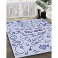 thumbnail image 3 of Ahgly Company Machine Washable Indoor Rectangle Transitional Lavender Blue Area Rugs, 8' x 10', 3 of 7