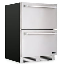 Newair 24" Outdoor Dual Drawer Freezer Fridge Convertible Refrigerator in Stainless Steel