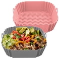 thumbnail image 1 of Froven Forros De Silicona Para Freidora De Aire Cuadrados De 4 A 6 Cuartos De Galón, 2 Piezas De 8,3 Pulgadas, Compatibles Con Ninja Cosori Instant Pot Chefman Fabuletta Lature Hamilton Beach Gowise U, 1 of 5