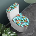 thumbnail image 2 of HELLHERO Pineapple Floral Pattern Adjustable Toilet Lid Cover Set with Stretch, 2 of 8