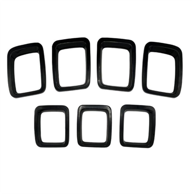 Insertos de malla de rejilla delantera negra para automóvil Kit de molduras de anillos para Compass MP 2017 2018 2019 2020