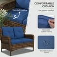 thumbnail image 4 of Outsunny Wicker Furniture Set w/ 360° Swivel Rocking Chairs, Dark Blue, 4 of 9