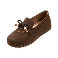 thumbnail image 3 of Domzle Women Faux Suede Loafers Slip On Walking Shoes Work Casual Non Slip Lightweight Comfort Beaded Fashion Round Toe Coffee, 3 of 6