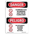 thumbnail image 1 of SignMission OS-DS-A-1218-VS-1236 12 x 18 Po Signe de Danger OSHA - Gaz Inflammable Non Fumeur Bilingue, 1 of 1