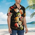 thumbnail image 3 of Kll Men'S Hawaiian Shirt Short Sleeve Button Down Beach Shirts-Sushi, 3 of 7