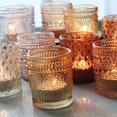 thumbnail image 2 of Portavelas votivos SHMILMH Glass, 12 unidades, 6 colores y 3 patrones, 2 of 7