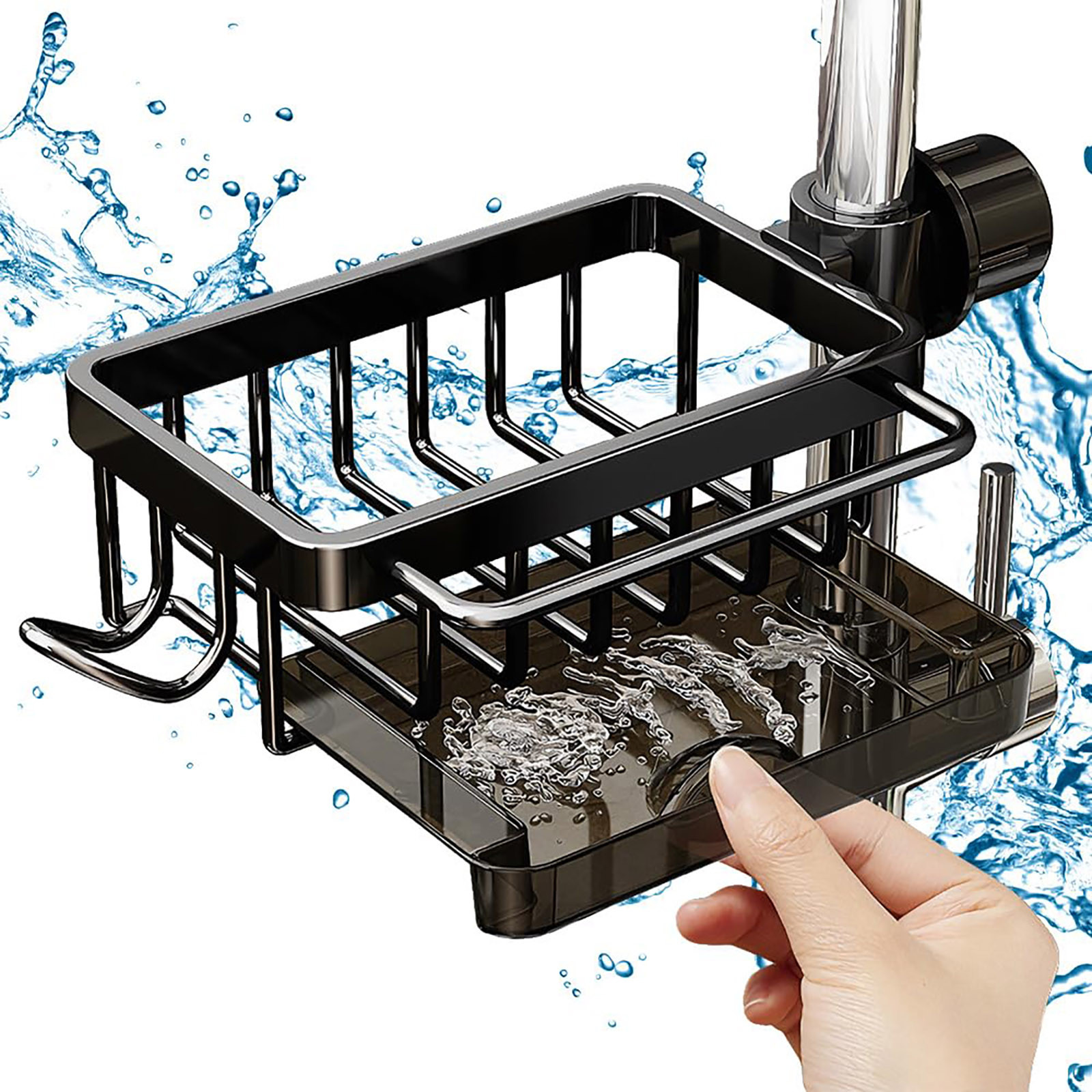 Kitchen Faucet Organizer 2024 New Dish Sponge Holder Over Faucet ...