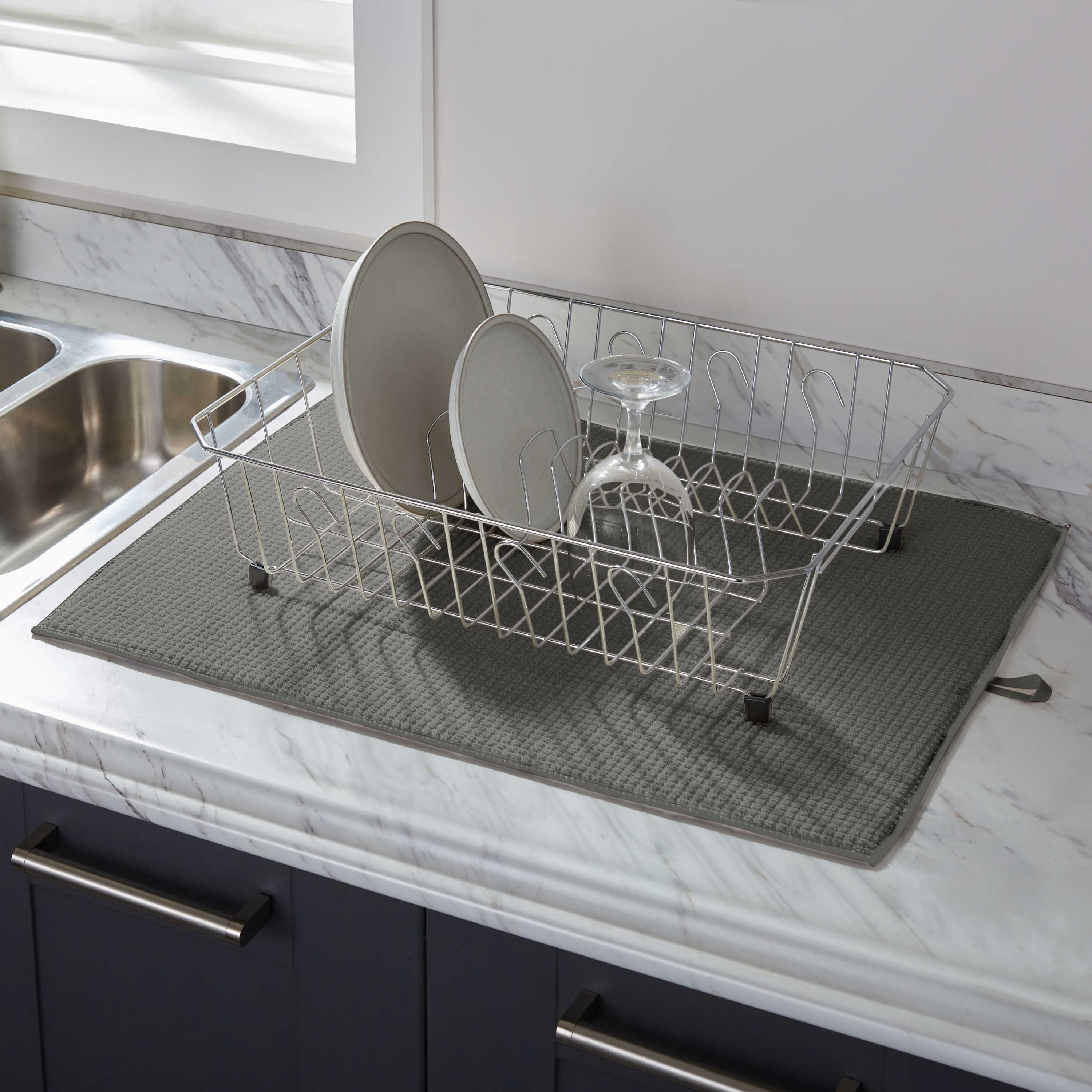 Kitchen Details 2 Pack Jumbo Drying Mats in Grey