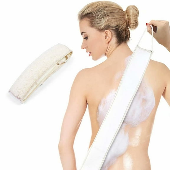 Loofah Back Scrubber, Lotion Applicators for Your Back, Natural Exfoliating and Deep Clean, 33-inch