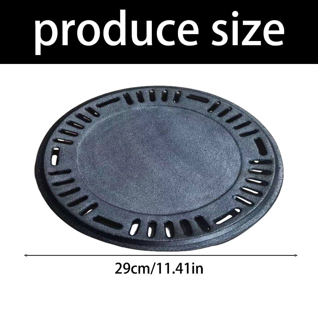 Wrought Iron Stovetop Korean Round Grill Pan With Ventilation Hole BBQ Essential