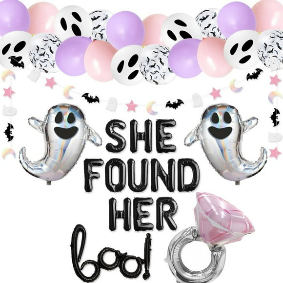 Boo Balloon Banner Set for Bachelorette Party Decor - Ghost Ring Balloons for Fun Celebrations and Memorable Moments with Friends and Family