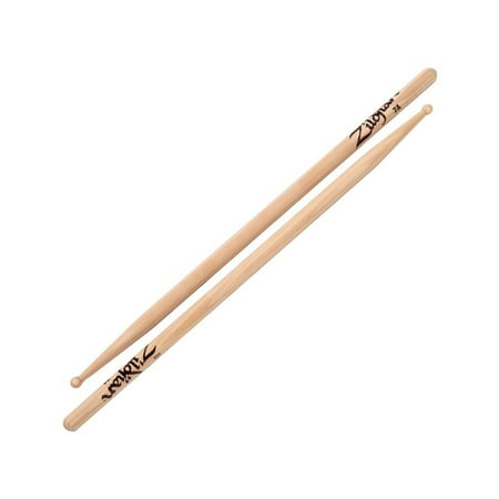 Zildjian 7AWN Hickory Natural Finish 7A Wood Tip Drumsticks