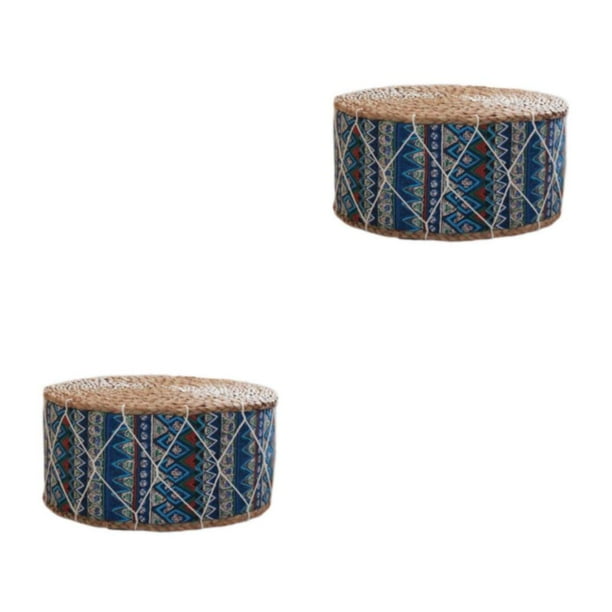 Matsuzay Futón de paja hecho a mano Almohada de piso Cojín de meditación Taburete Puf Type1 NO1