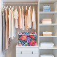 thumbnail image 4 of Yayeee Collapsible Storage Bin with Lid Fabric Closet Decorative Basket with Handles, Serene Floral Pattern, 4 of 7