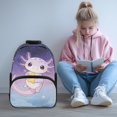 thumbnail image 2 of KUIFORTI Purple Star Axolotl Children's Backpack 17 Inch Kids School Bookbag with Adjustable Straps Fits for Elementary Primary Middle Back to School Gifts for Students, 2 of 7