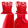 thumbnail image 6 of IDOPIP Little Big Girls Tulle Retro Vintage Dresses Flower Lace Pageant Party Wedding Floor Length Dance Evening Gown 7-8 Years Red, 6 of 7