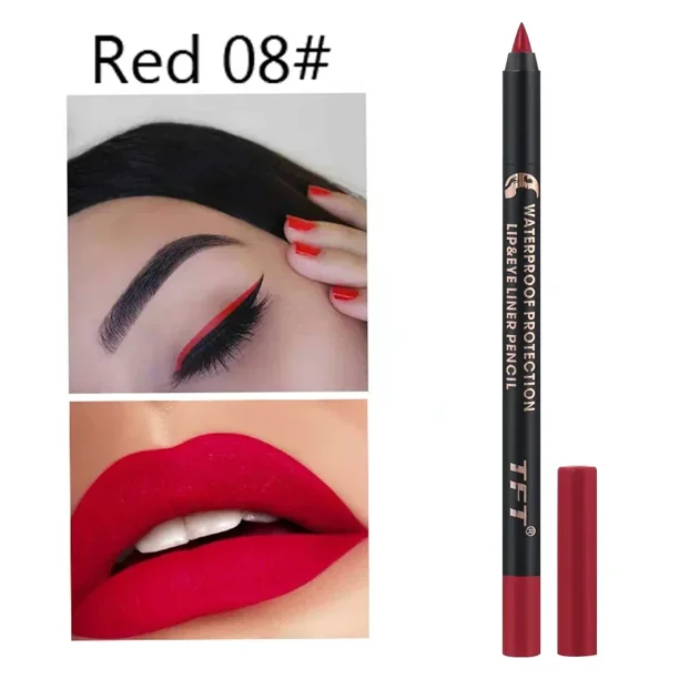Lápiz Delineador de ojos negro de larga duración para mujer, lápiz de Gel corrector impermeable a prueba de manchas, delineador de ojos a prueba de sudor, cosméticos, maquillaje de belleza( 08 Red